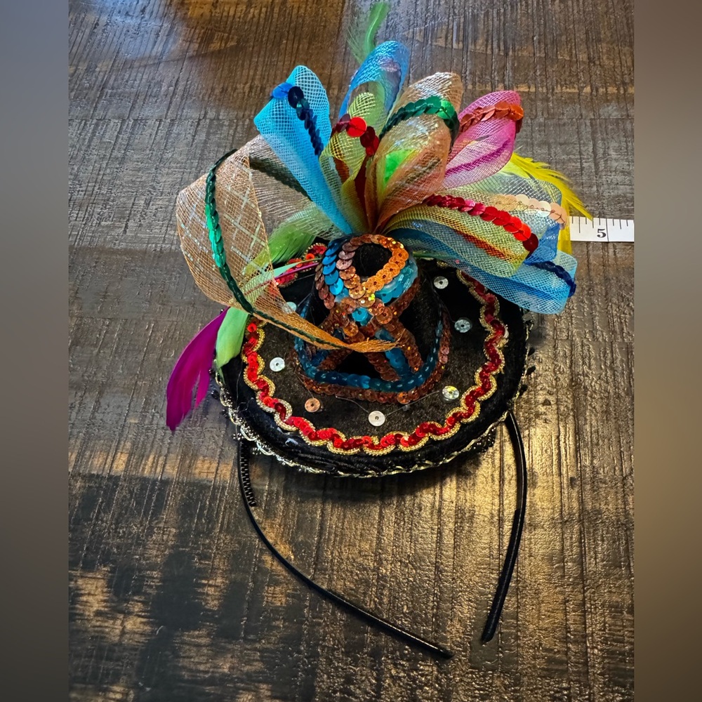 Womens Fiesta Sombrero Headband - Mexican Fancy Fascinator for Kids and adults
